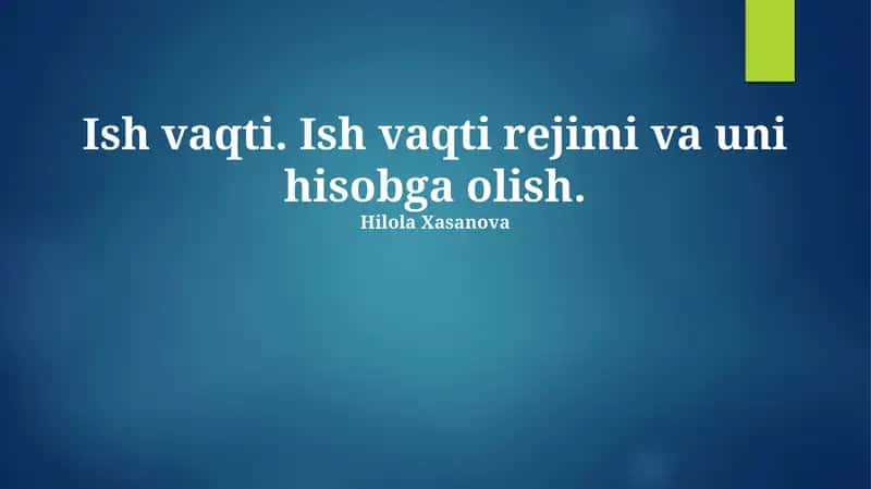 Ish vaqti hisobi va audit