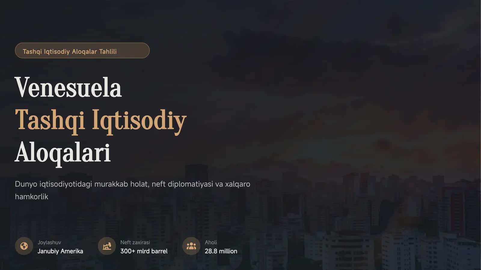Tashqi Iqtisodiy Aloqalar Tahlili