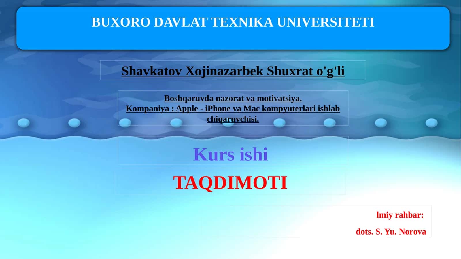 BUXORO DAVLAT TEXNIKA UNIVERSITETI