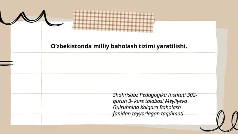 Xalqaro Baholash fanidan taqdimot
