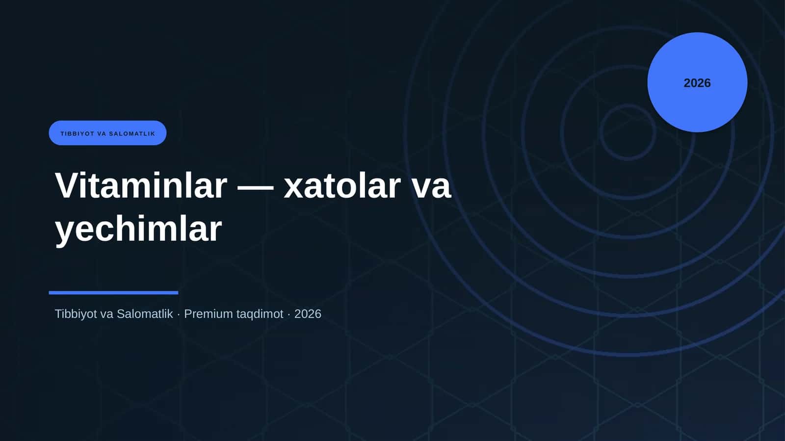 Vitaminlar — xatolar va yechimlar