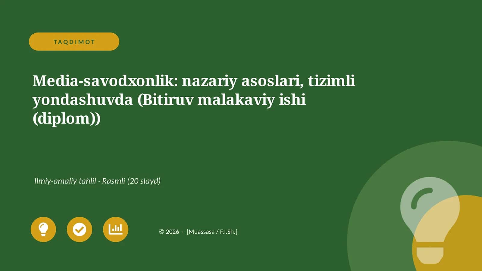 Media-savodxonlik: nazariy asoslari, tizimli yondashuvda (Bitiruv malakaviy ishi (diplom))