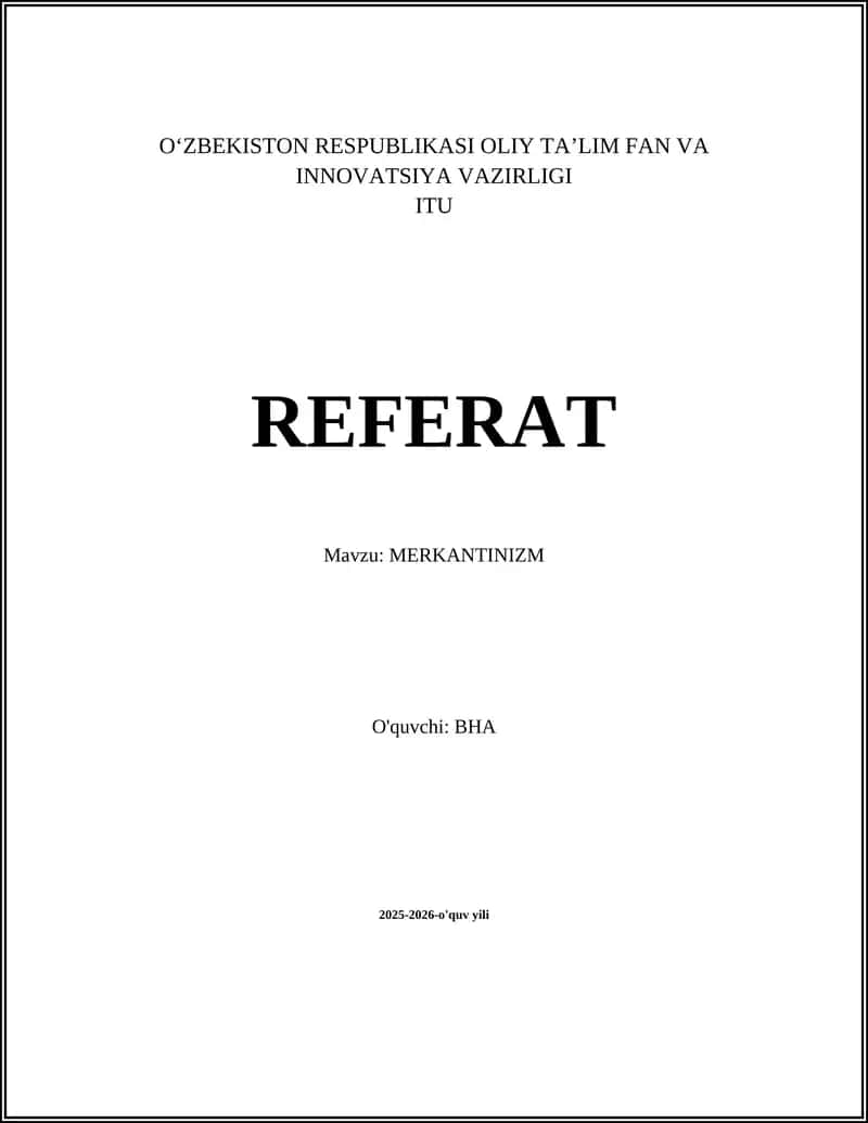 MERKANTINIZM