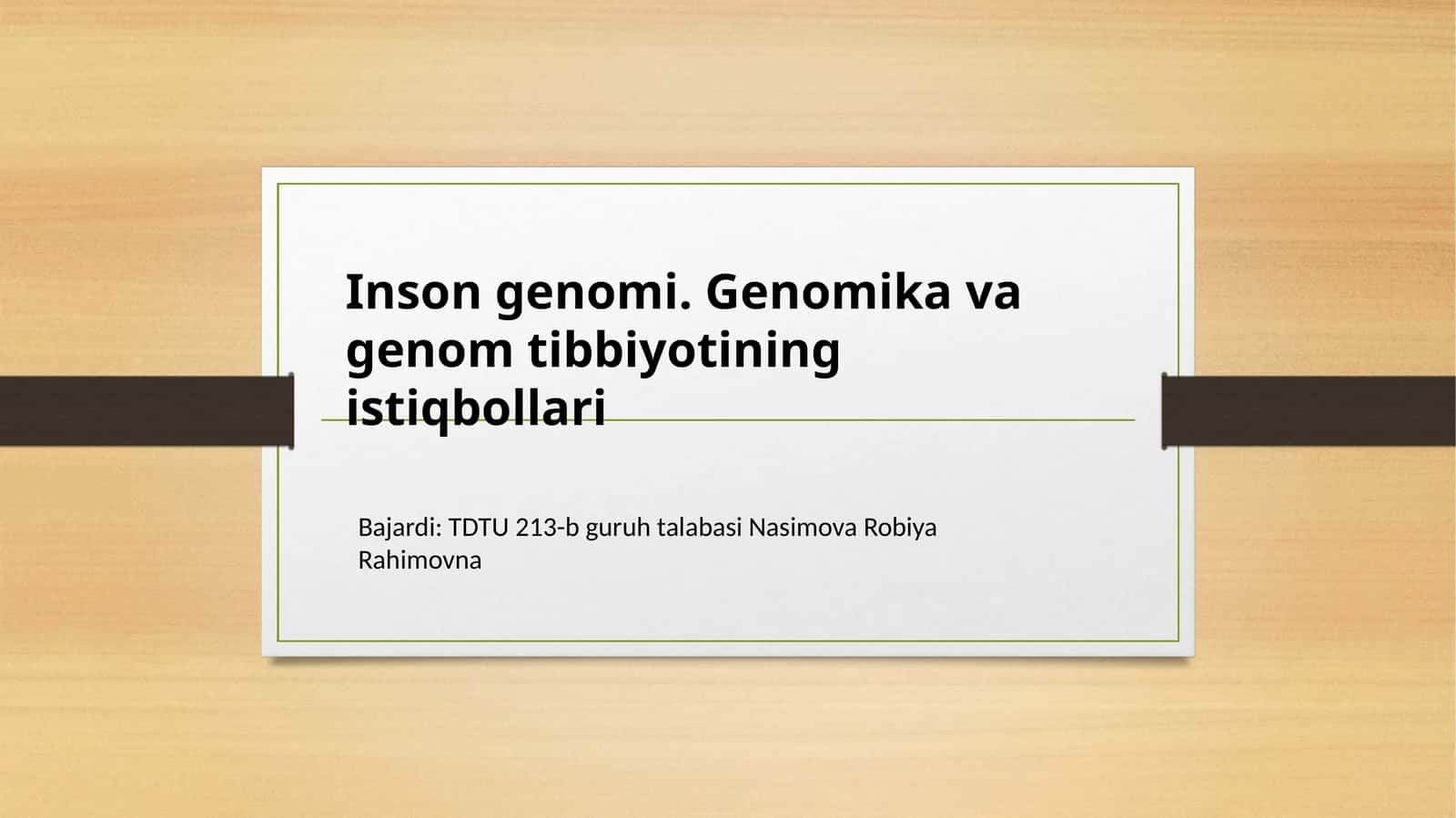 Insongenomi.Genomikavagenomtibbiyotiningistiqbollari
