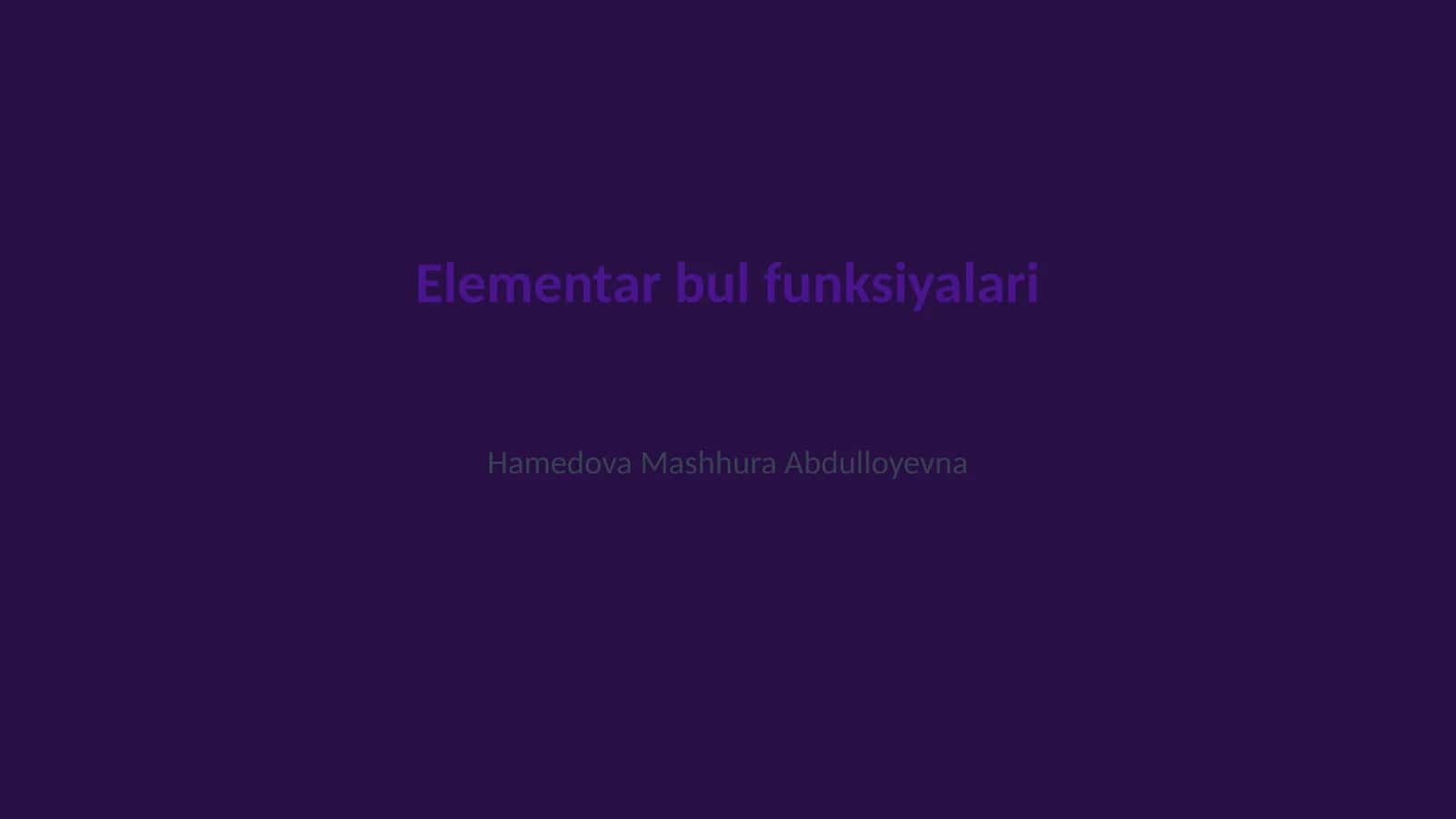 Elementar bul funksiyalari