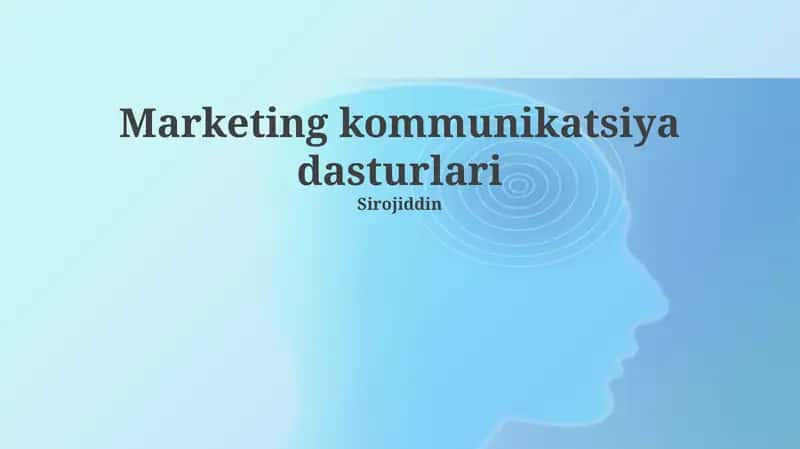Marketing kommunikatsiya dasturlari