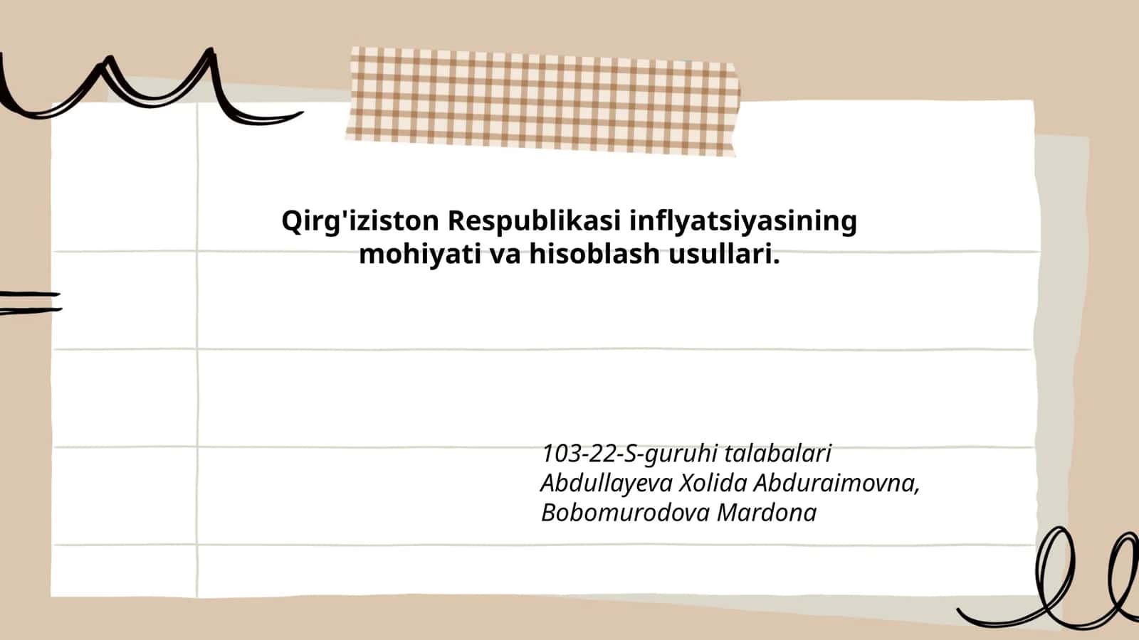 Qirg'iziston Respublikasi inflyatsiyasining mohiyati va hisoblash usullari