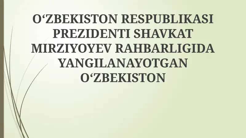 Shavkat Mirziyoyev – Yangi Oʻzbekiston Prezidenti