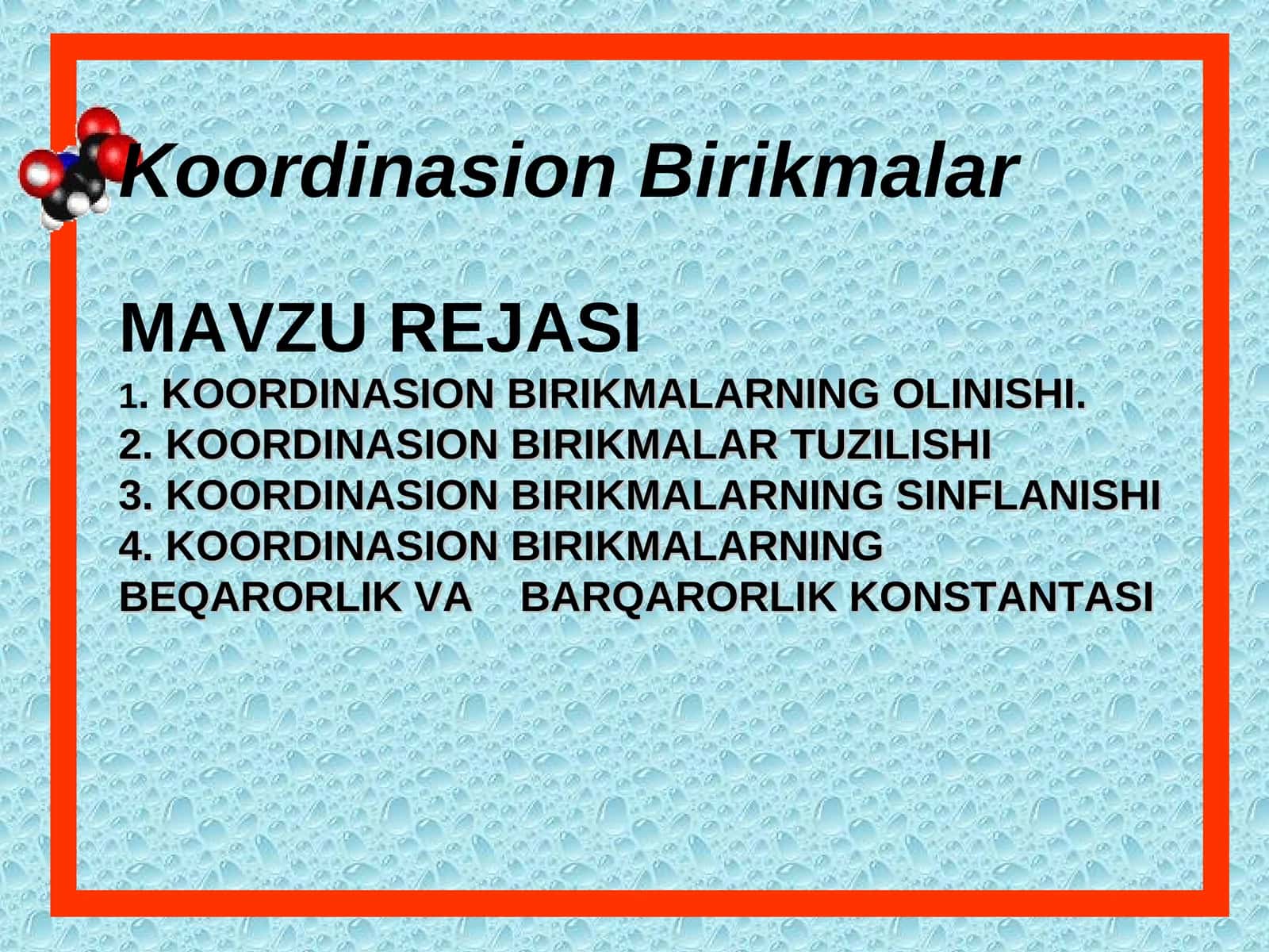 Koordinasion Birikmalar