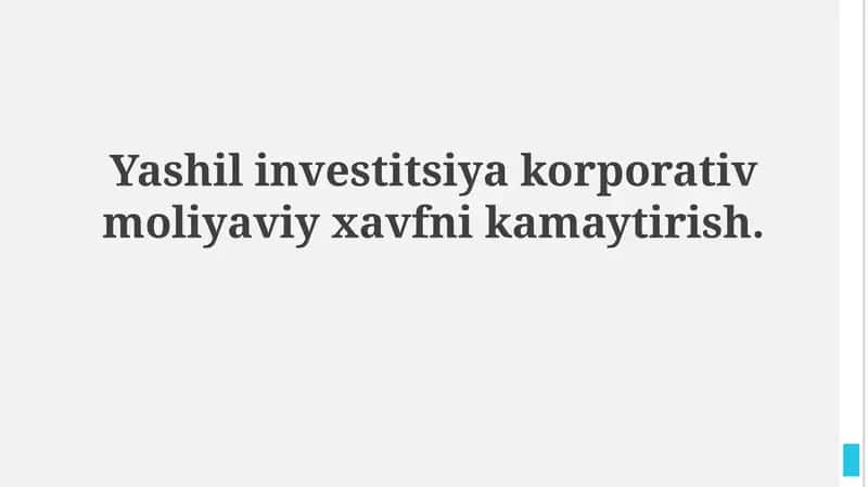 Korporativ moliyaviy xavf va investitsiyalar