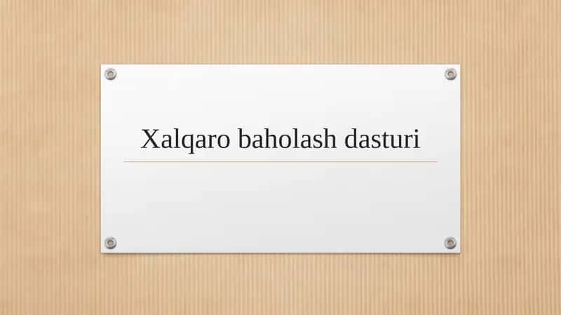 Xalqaro baholash dasturi