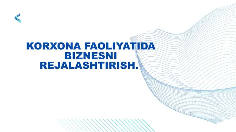 Korxona faoliyatida biznesni rejashtrish