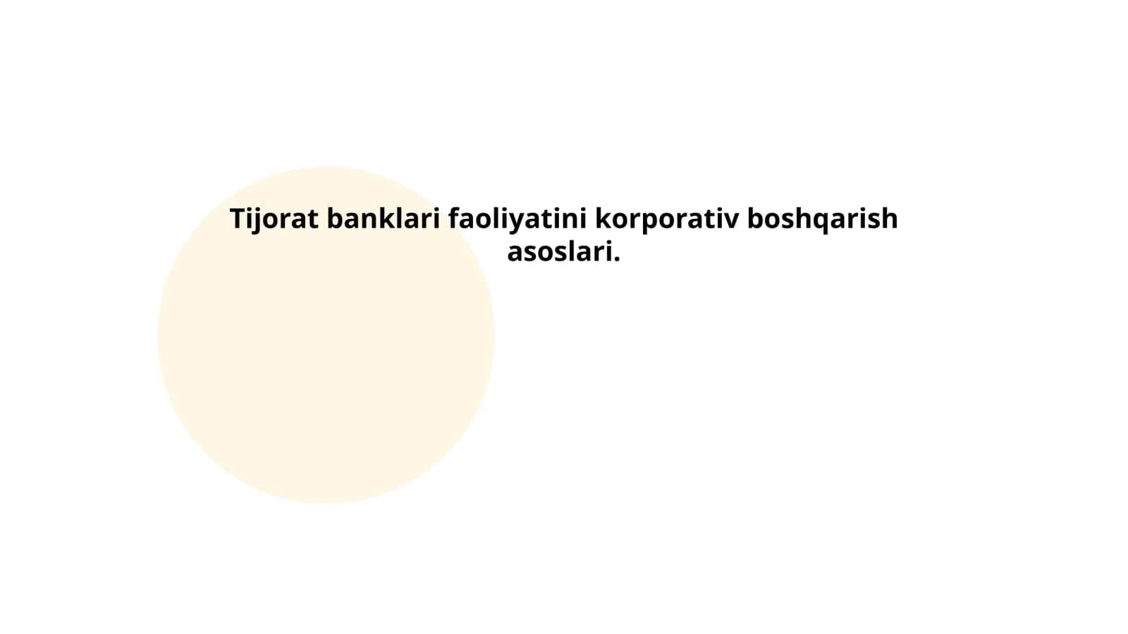 Tijorat banklari faoliyatini korporativ boshqarish asoslari