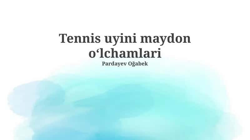 Tennis uyini maydon oʻlchamlari