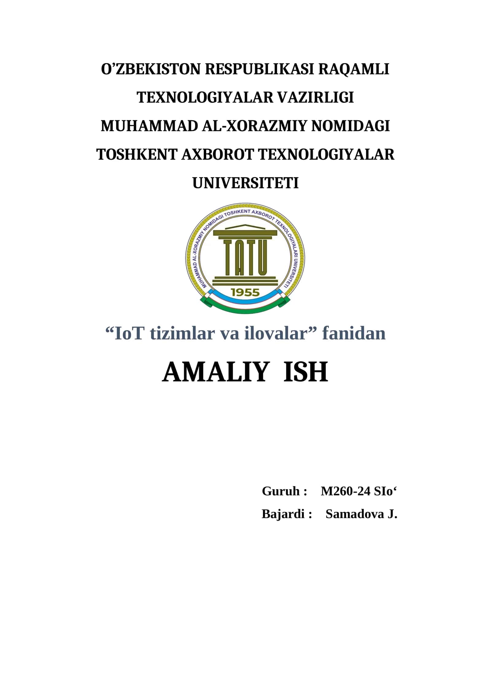 Simsiz aloqa tarmoqlari orqali ma’lumotlarni uzatish va boshqarish
