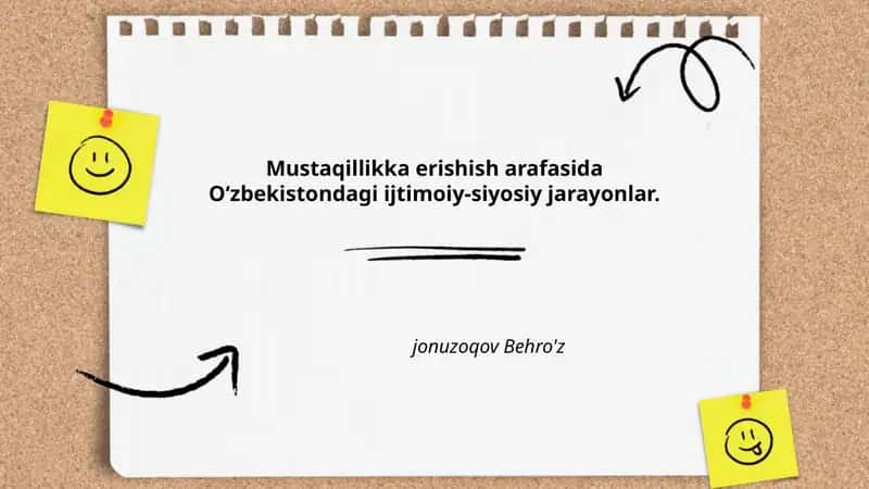 Oʻzbekistondagi ijtimoiy-siyosiy jarayonlar