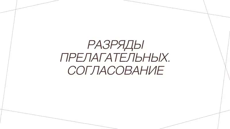 Разряды прелагательных. Согласование