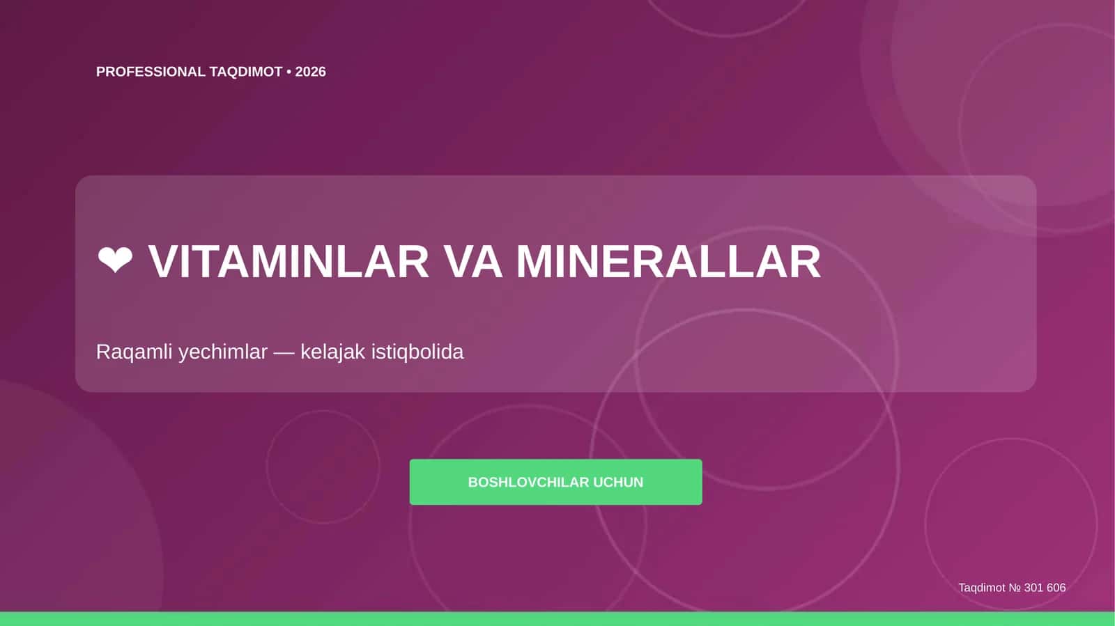 VITAMINLAR VA MINERALLAR