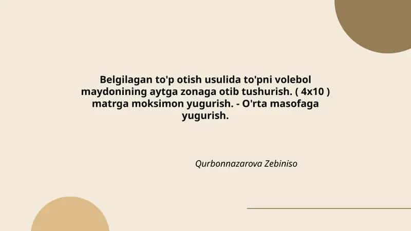 To'pni volebol maydoniga yuborish