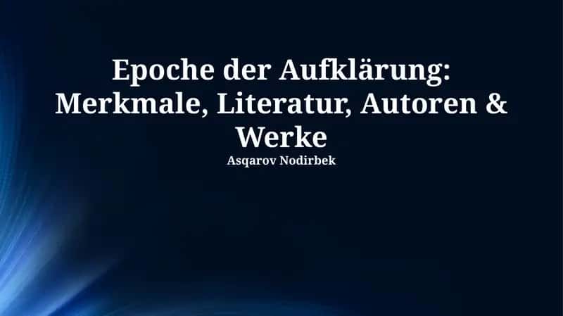 Literatur der Aufklärung: Merkmale