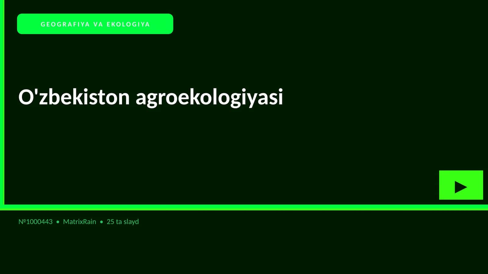 O'zbekiston agroekologiyasi