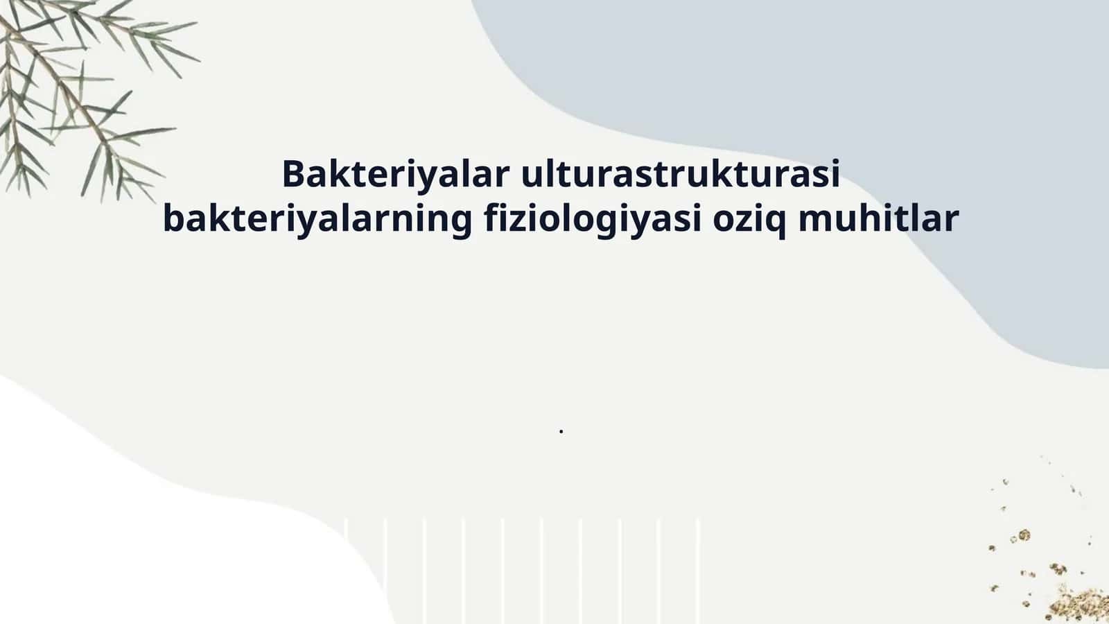 Bakteriyalar ulturastrukturasi bakteriyalarning fiziologiyasi oziq muhitlar