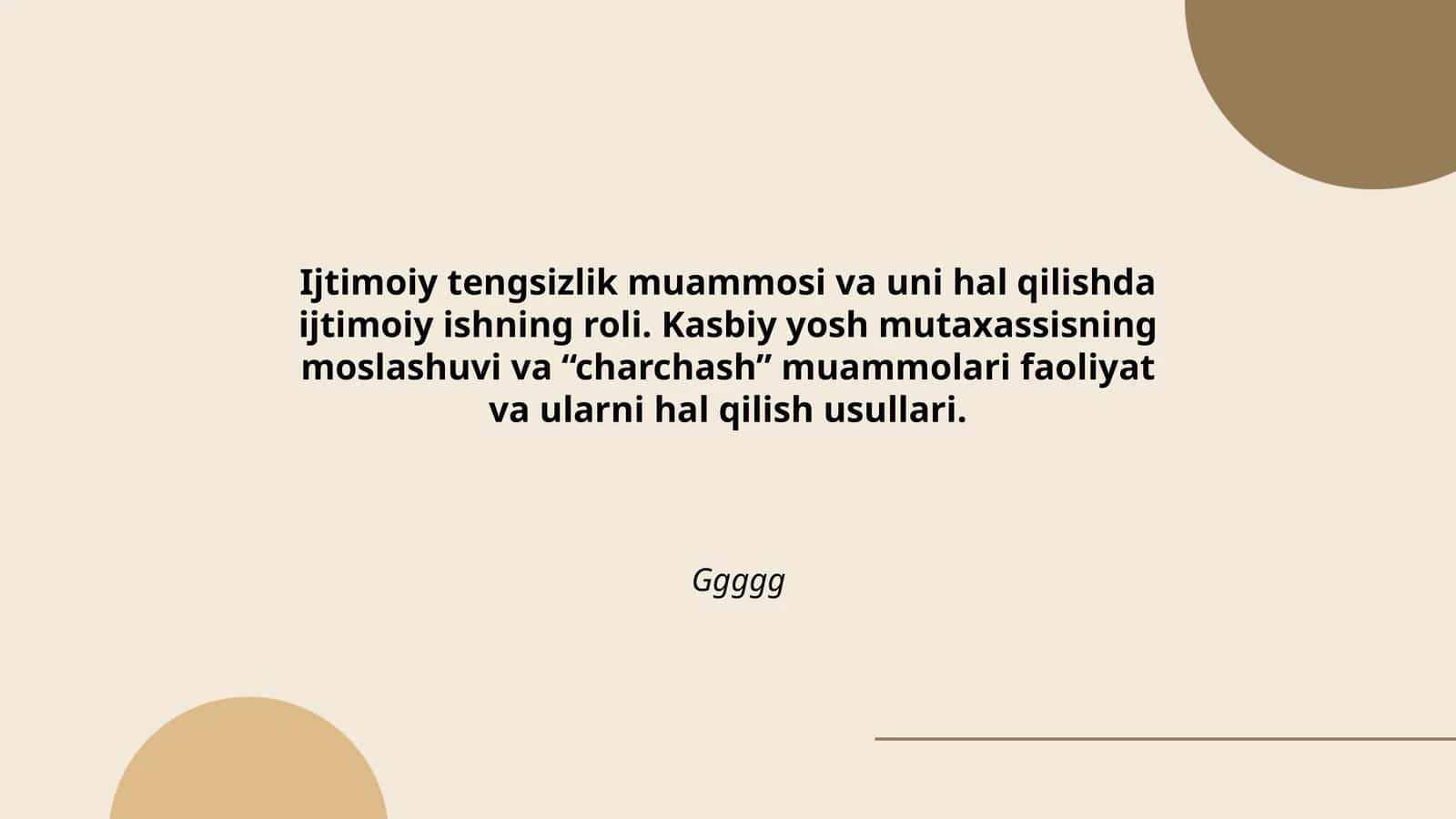 Ijtimoiy Tengsizlik Muammosi va Uni Hal Qilish