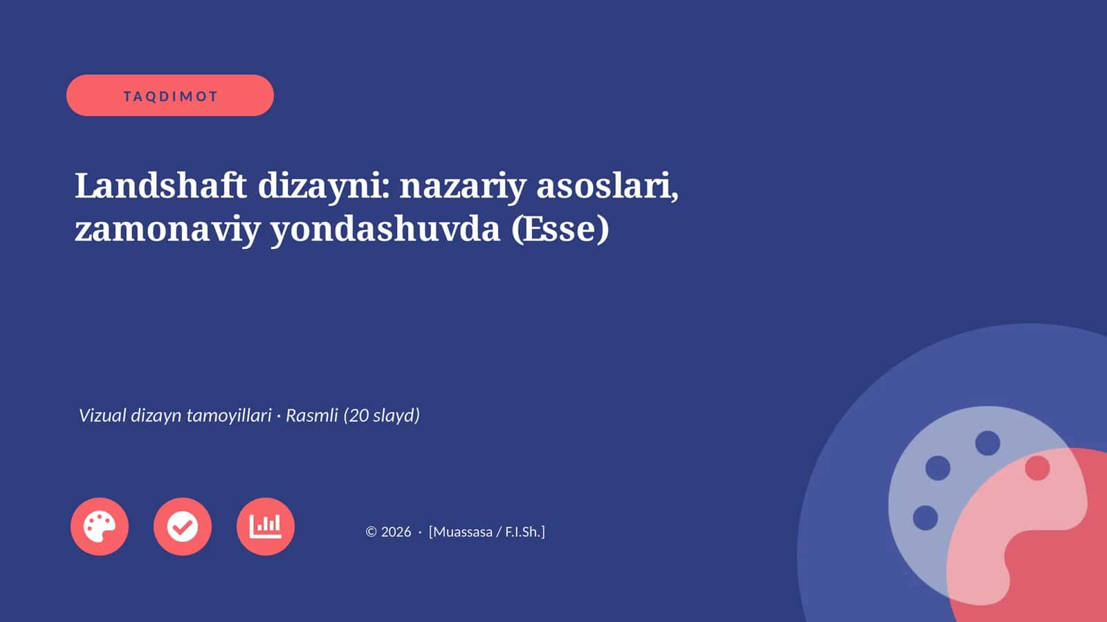 Landshaft dizayni: nazariy asoslari, zamonaviy yondashuvda (Esse)