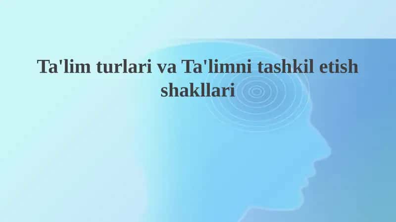Ta'lim turlari