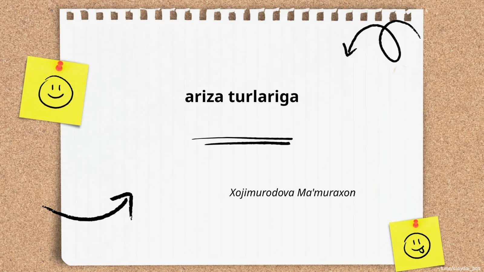 Ariza turlari va ularning xususiyatlari