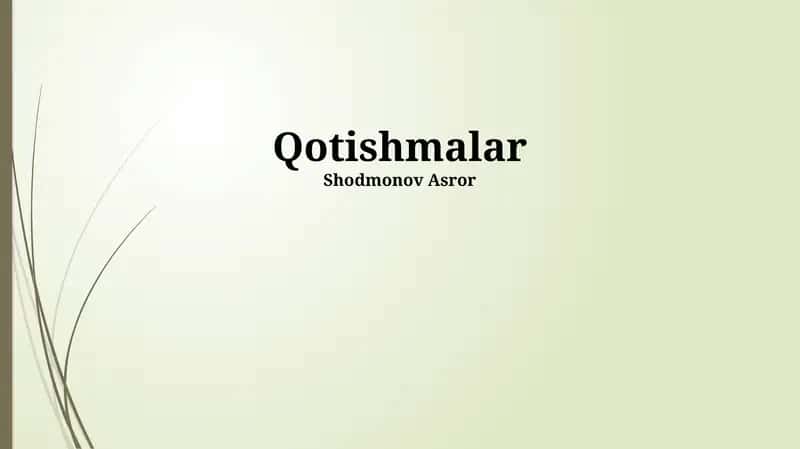 Qotishmalar