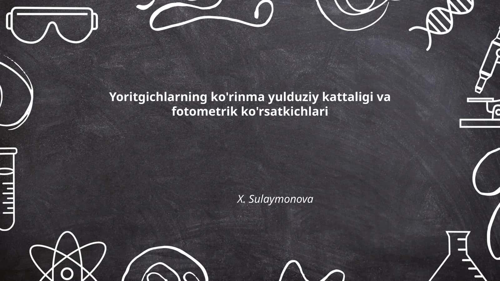 Yoritgichlarning ko'rinma yulduziy kattaligi va fotometrik ko'rsatkichlari