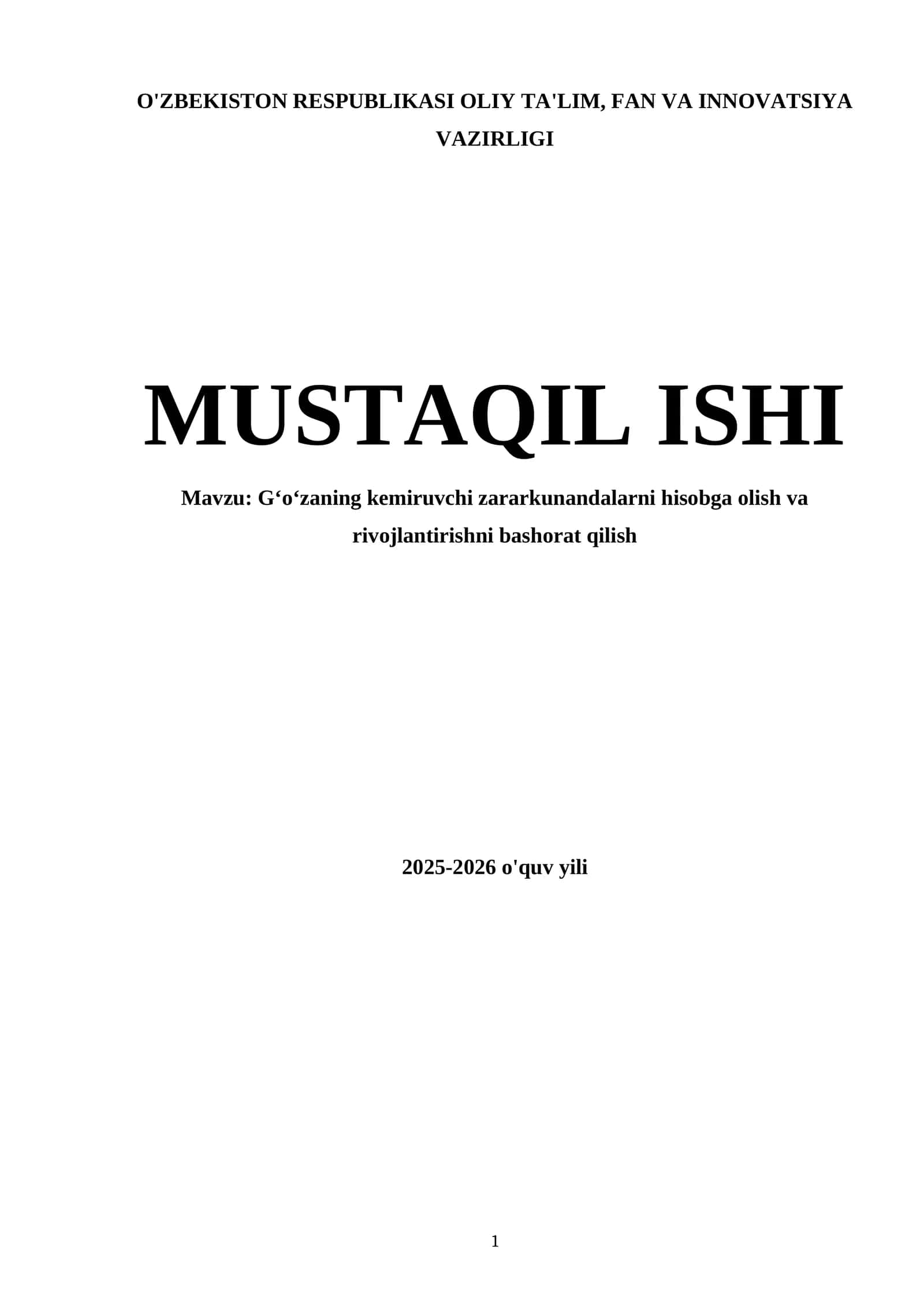 Gʻoʻzaning kemiruvchi zararkunandalarni hisobga olish va rivojlantirishni bashorat qilish