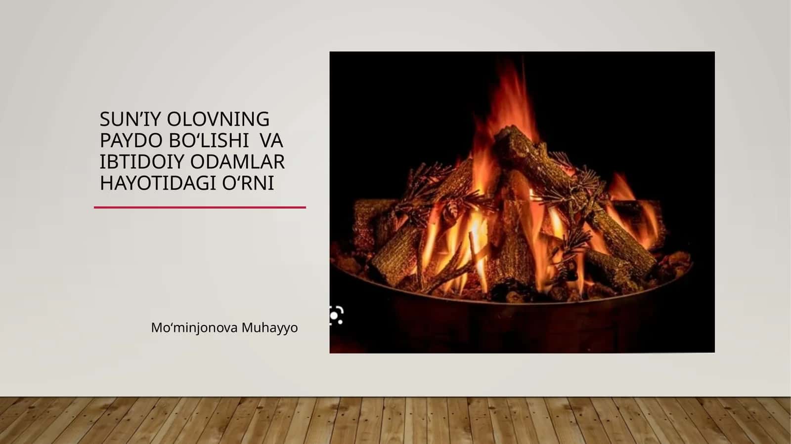 SUNʼIY OLOVNING PAYDO BoʻLISHI VA ibtidoiy odamlar hayotidagi oʻrni