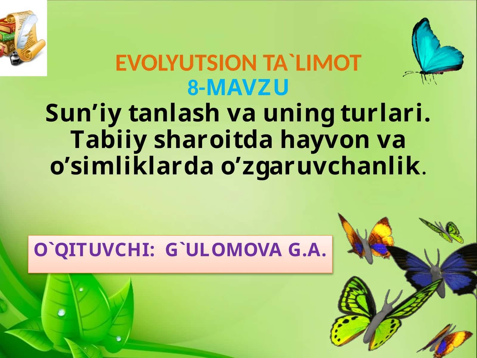EVOLYUTSION TA`LIMOT