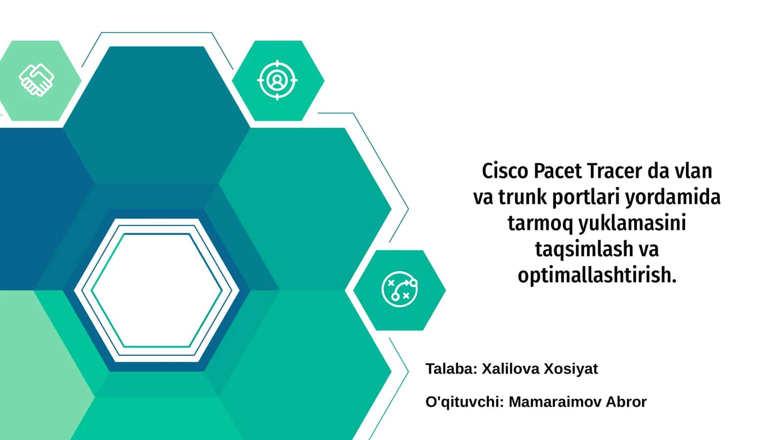 Cisco Packet Tracer da VLAN va trunk portlari