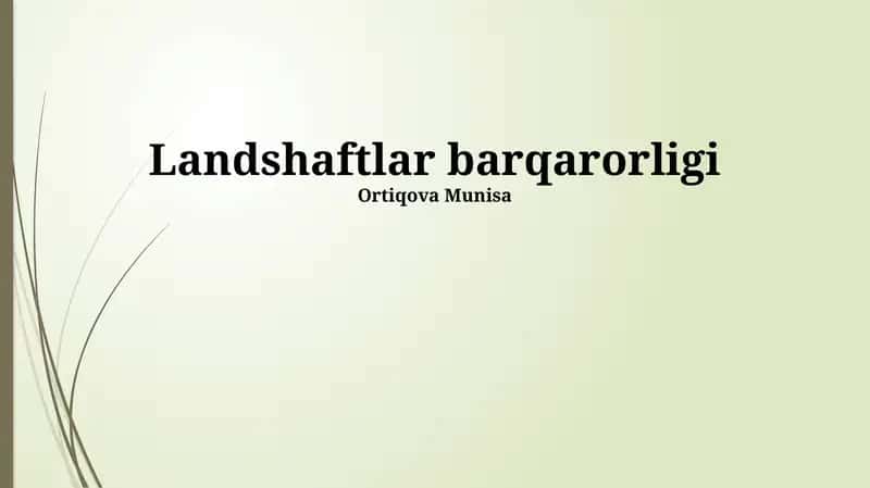 Landshaftlar barqarorligi