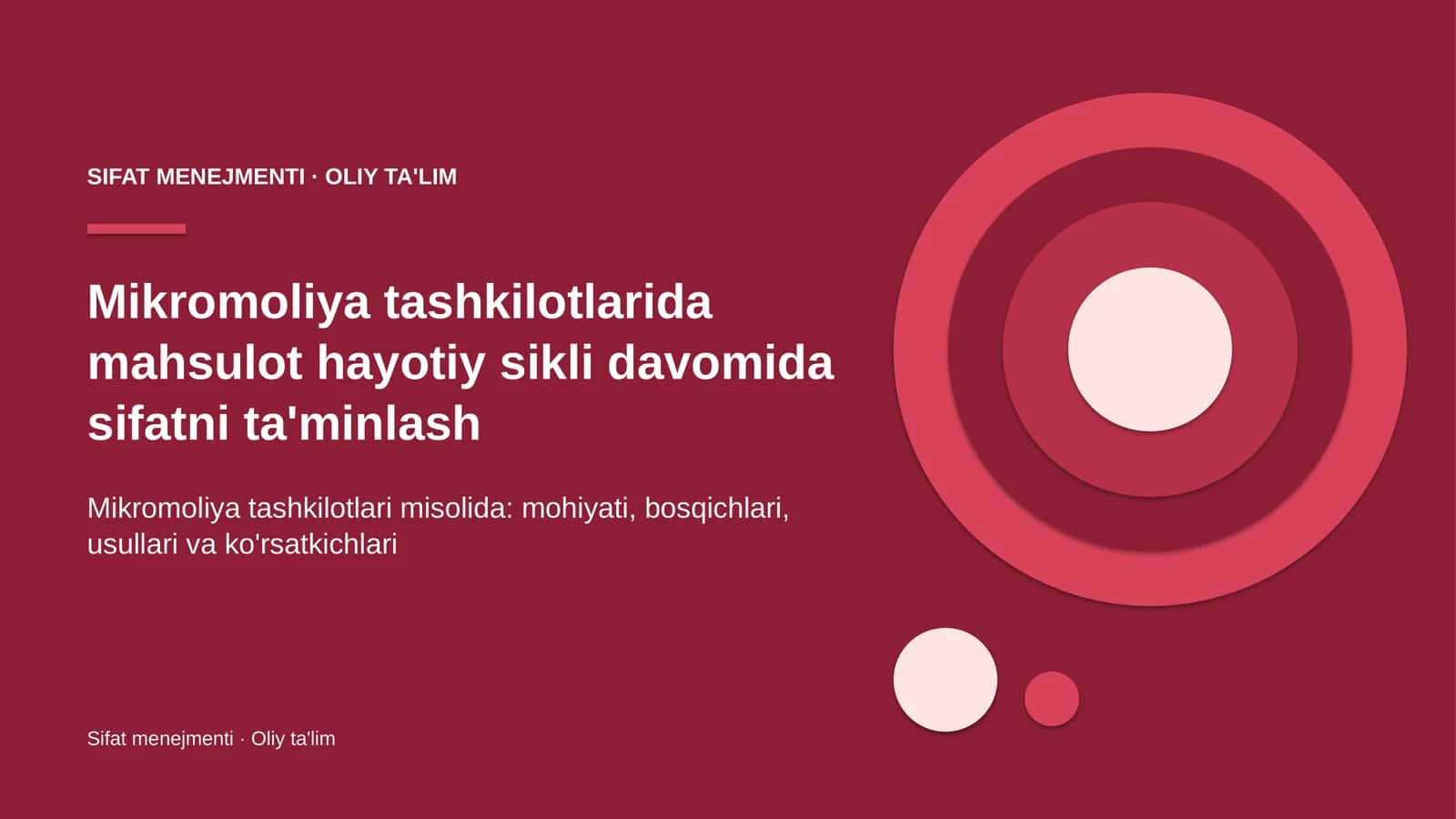 mikromoliya tashkilotlarida mahsulot hayotiy sikli davomida sifatni ta'minlash 7053