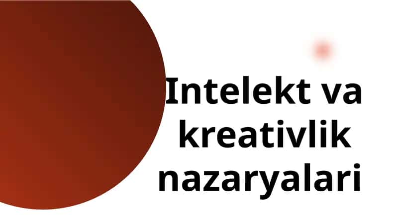 Intelektvakreativliknazaryalari
