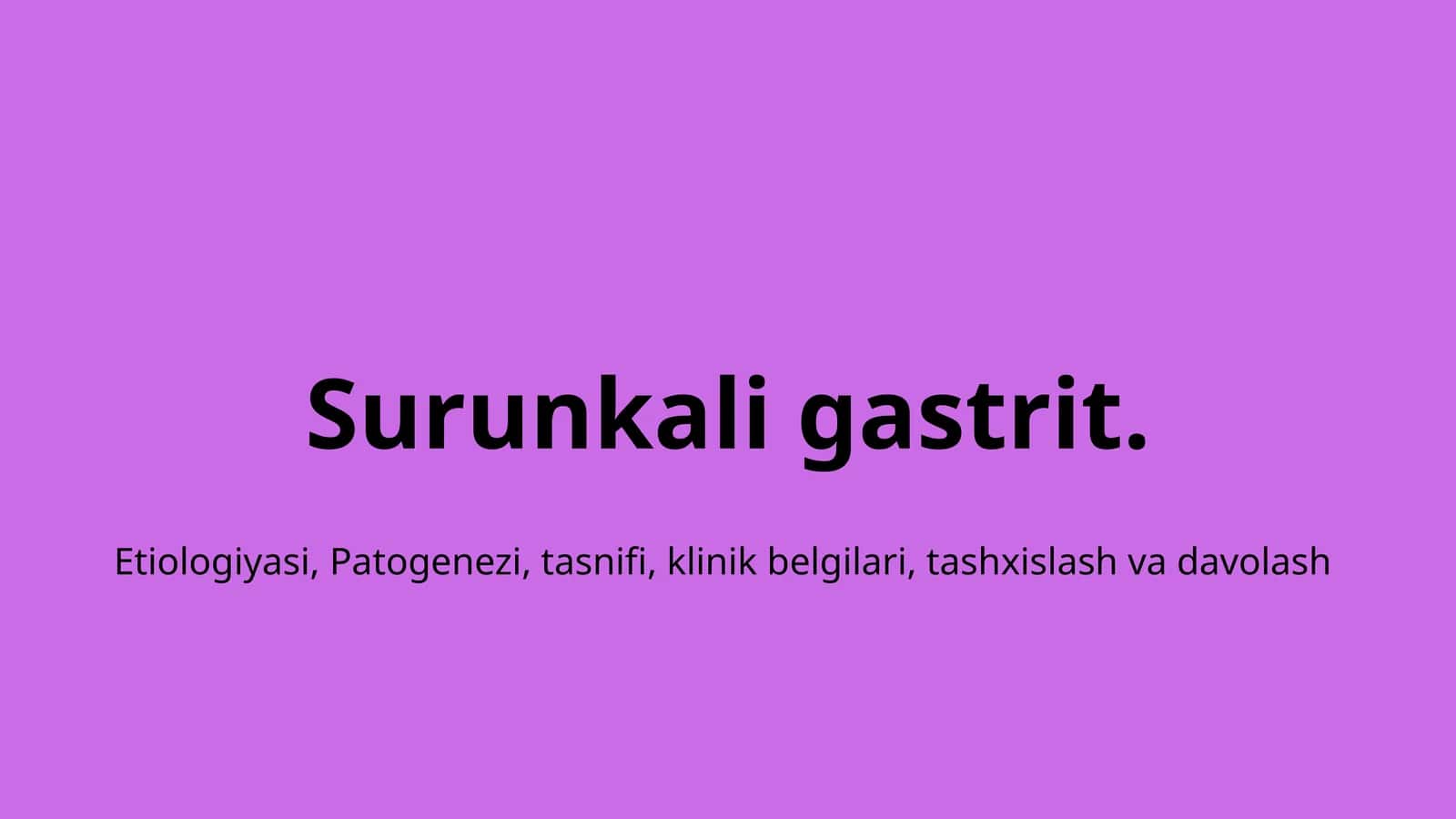 Surunkali gastrit