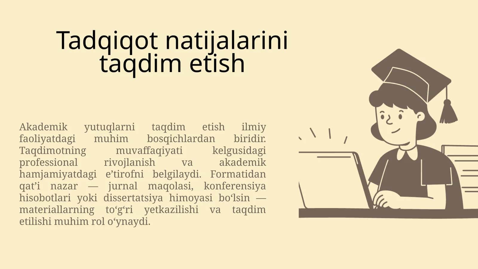 Tadqiqot natijalarini taqdim etish