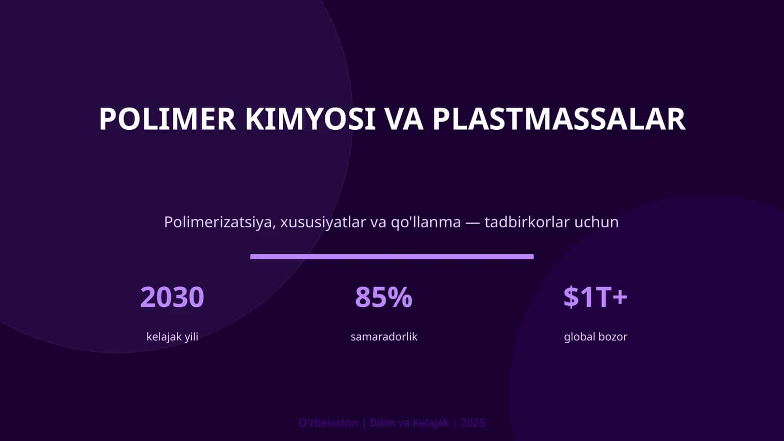 Polimer kimyosi va plastmassalar