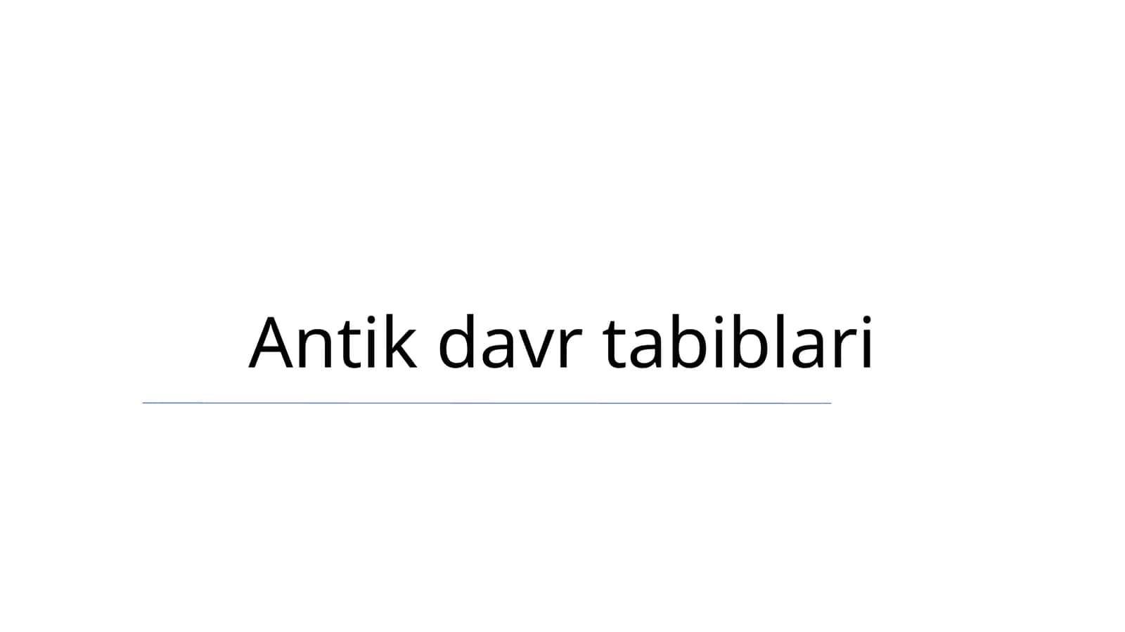 Antik davr tabiblari