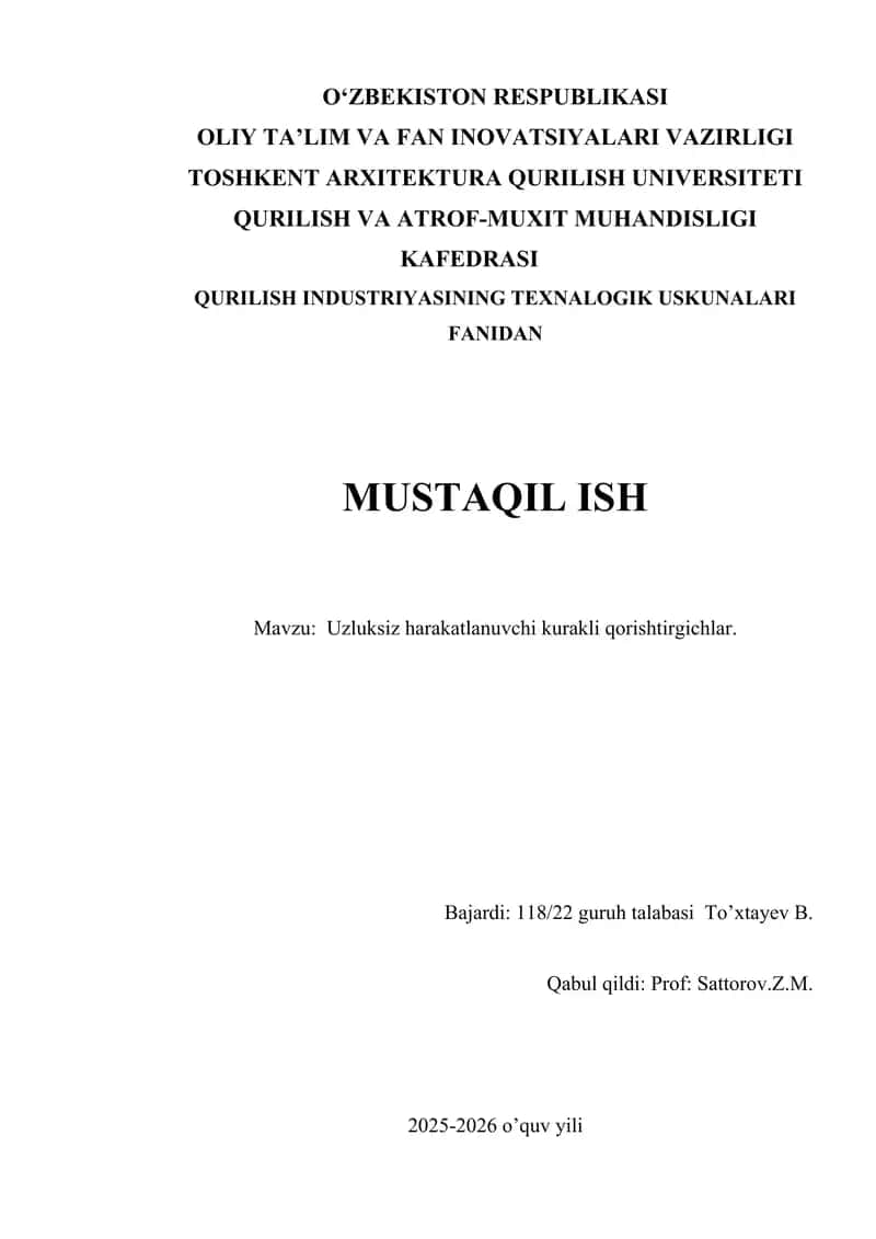 zluksiz harakatlanuvchi kurakli qorishtirgichlar..