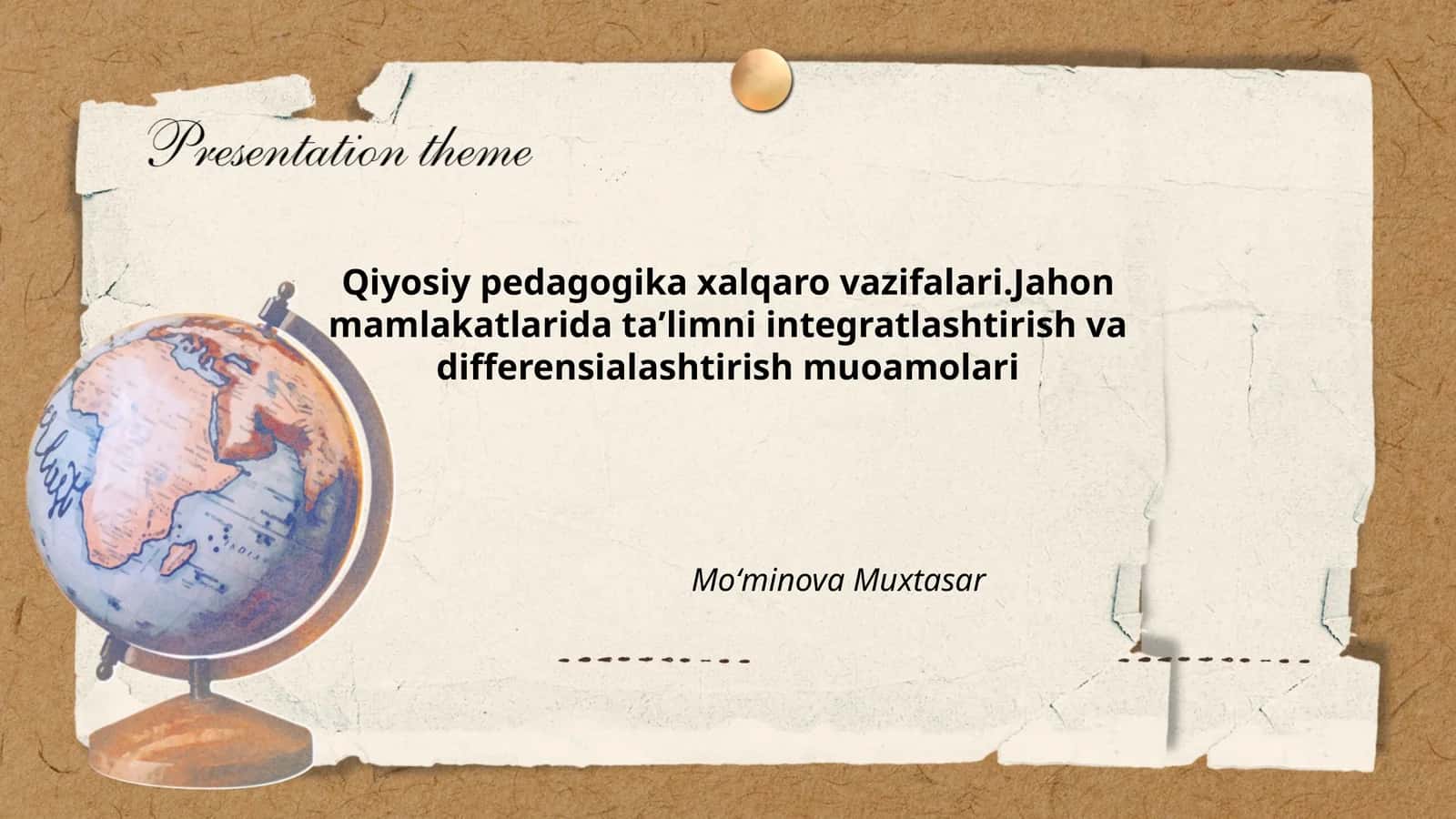 Qiyosiy pedagogika xalqaro vazifalari