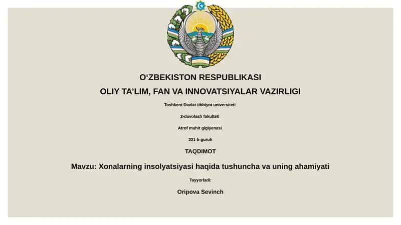 Insolyatsiya: Ta'rif, O'lchov va Me'yoriy Talablar