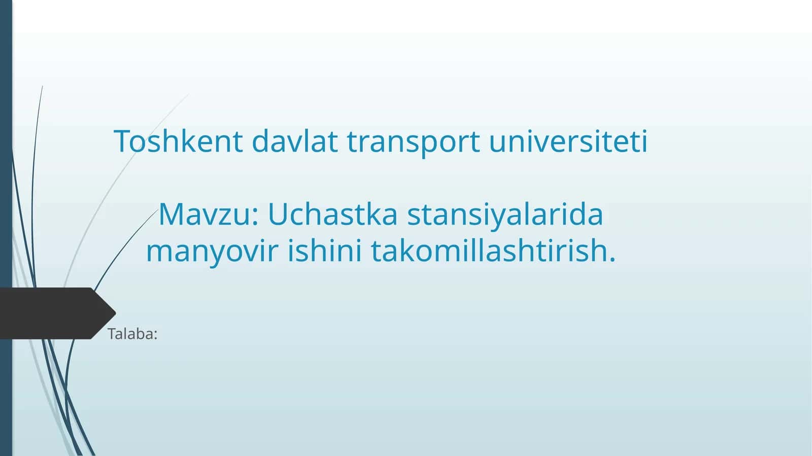 Uchastka stansiyalari da manyovirishni takomillashtirish