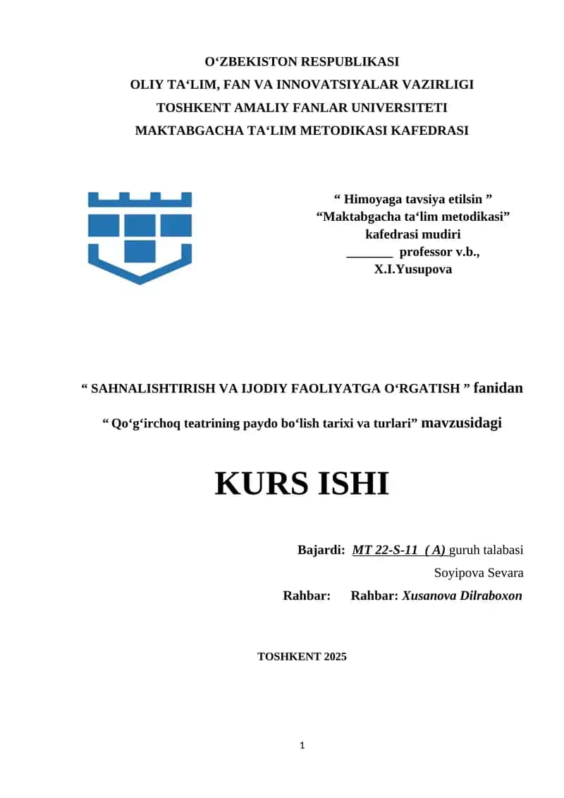 Qoʻgʻirchoq teatrining paydo boʻlish tarixi va turlari
