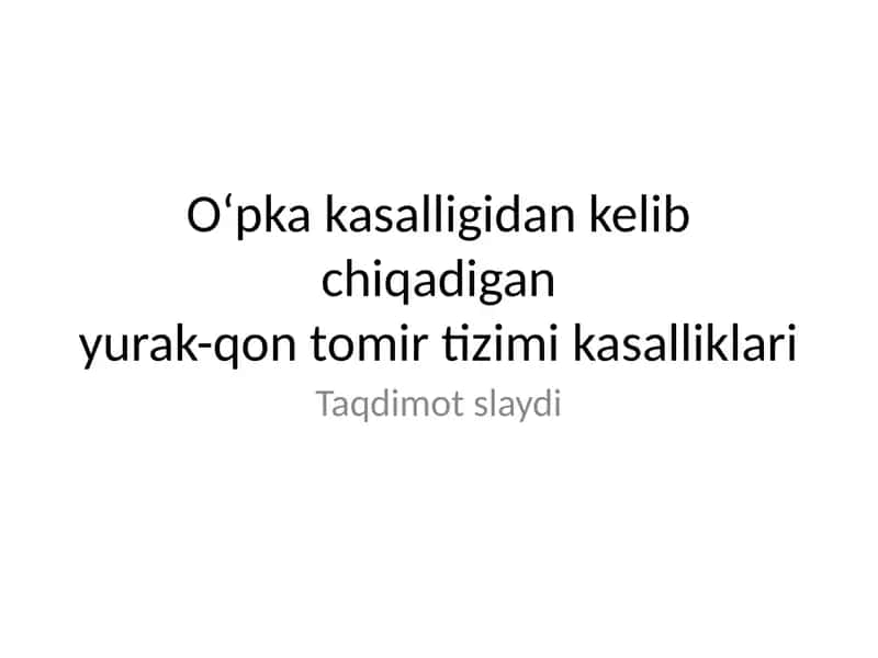 Taqdimotlar/Tibbiyot