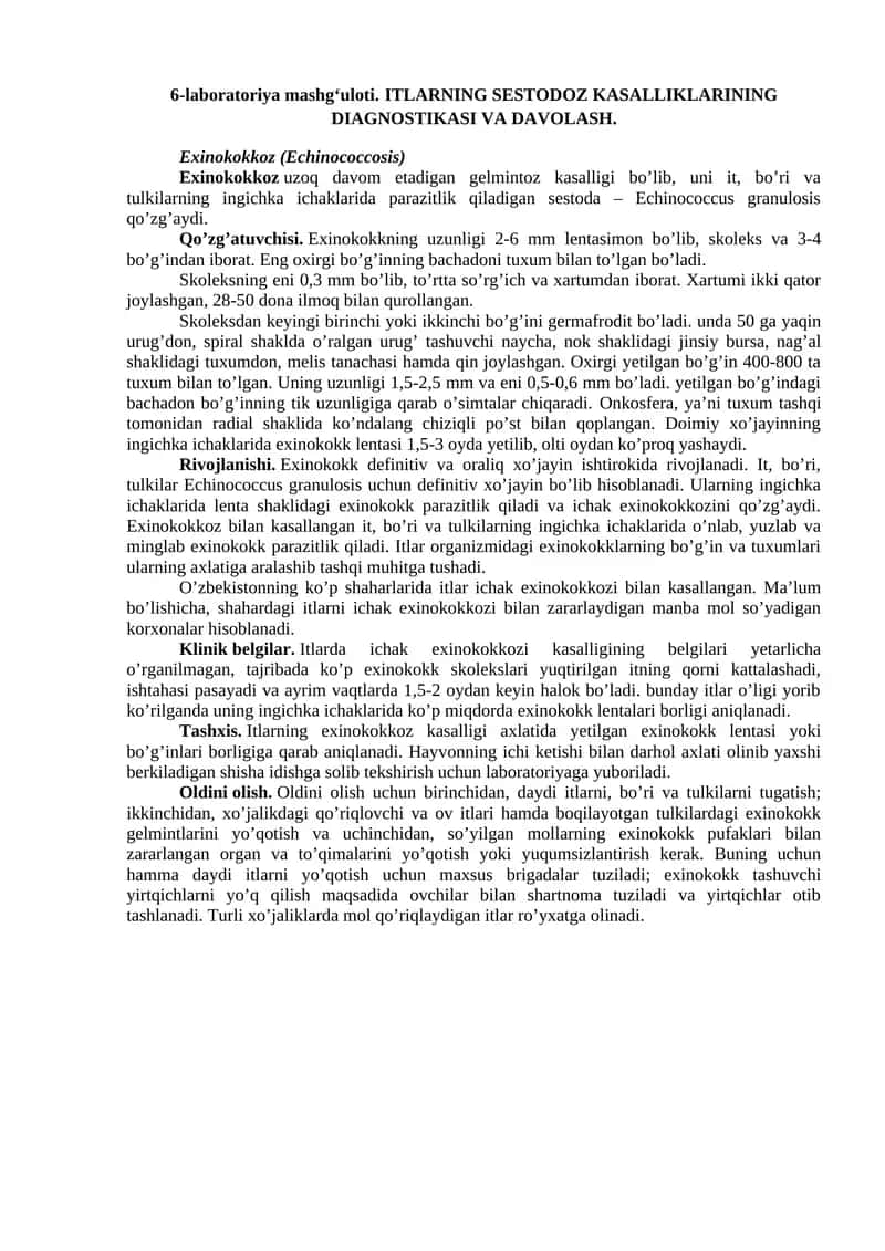 Exinokokkoz (Echinococcosis)